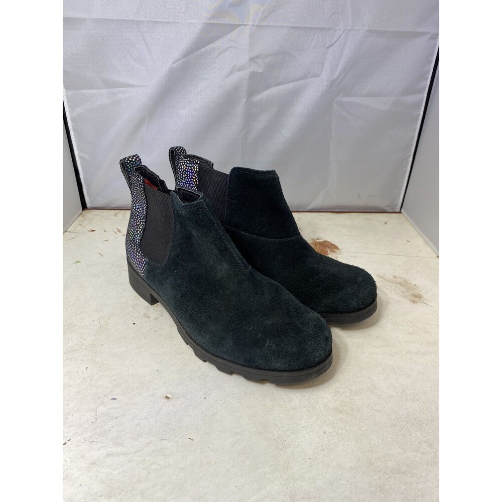 Sorel Emelie Chelsea Sea Salt Waterproof  Suede Boot Black Size 5